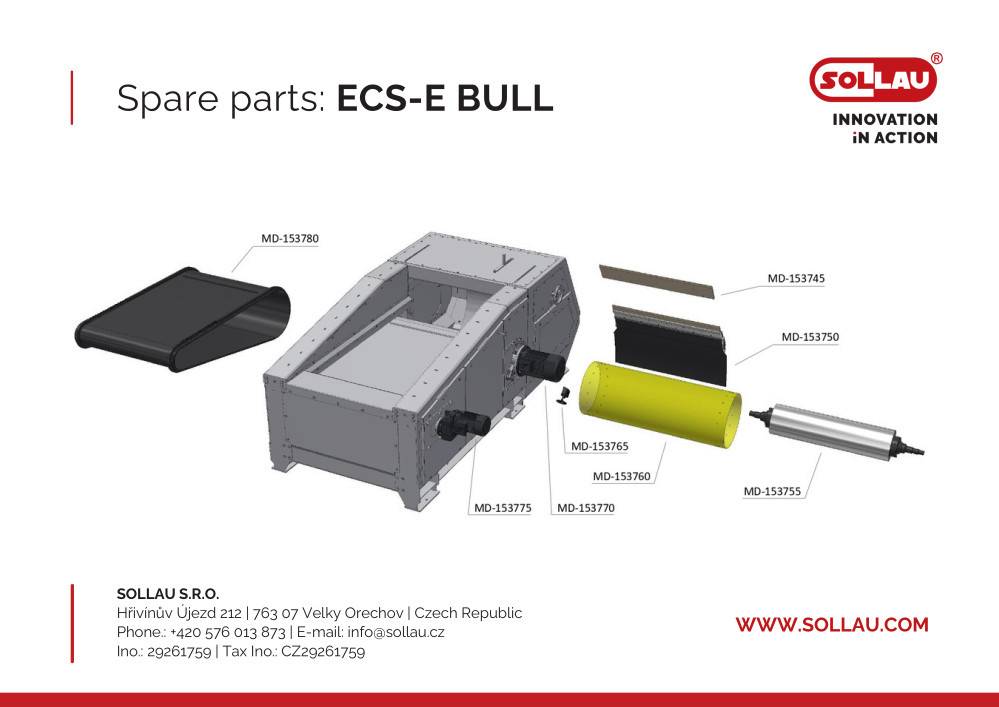 Piezas de recambio para el separador ECS-E BULL