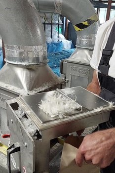 Separador magnético de placas ML-P para tuberías – transporte neumático de fibra en la industria textil
