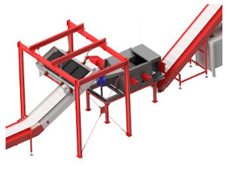 Línea para la separación de metales de residuos municipales de plástico
